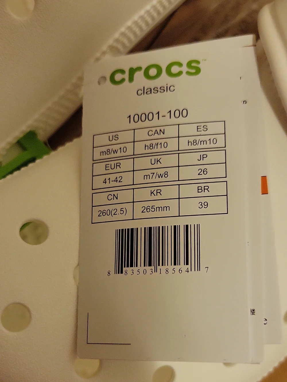 NWT: Crocs Unisex Adult White Classic
